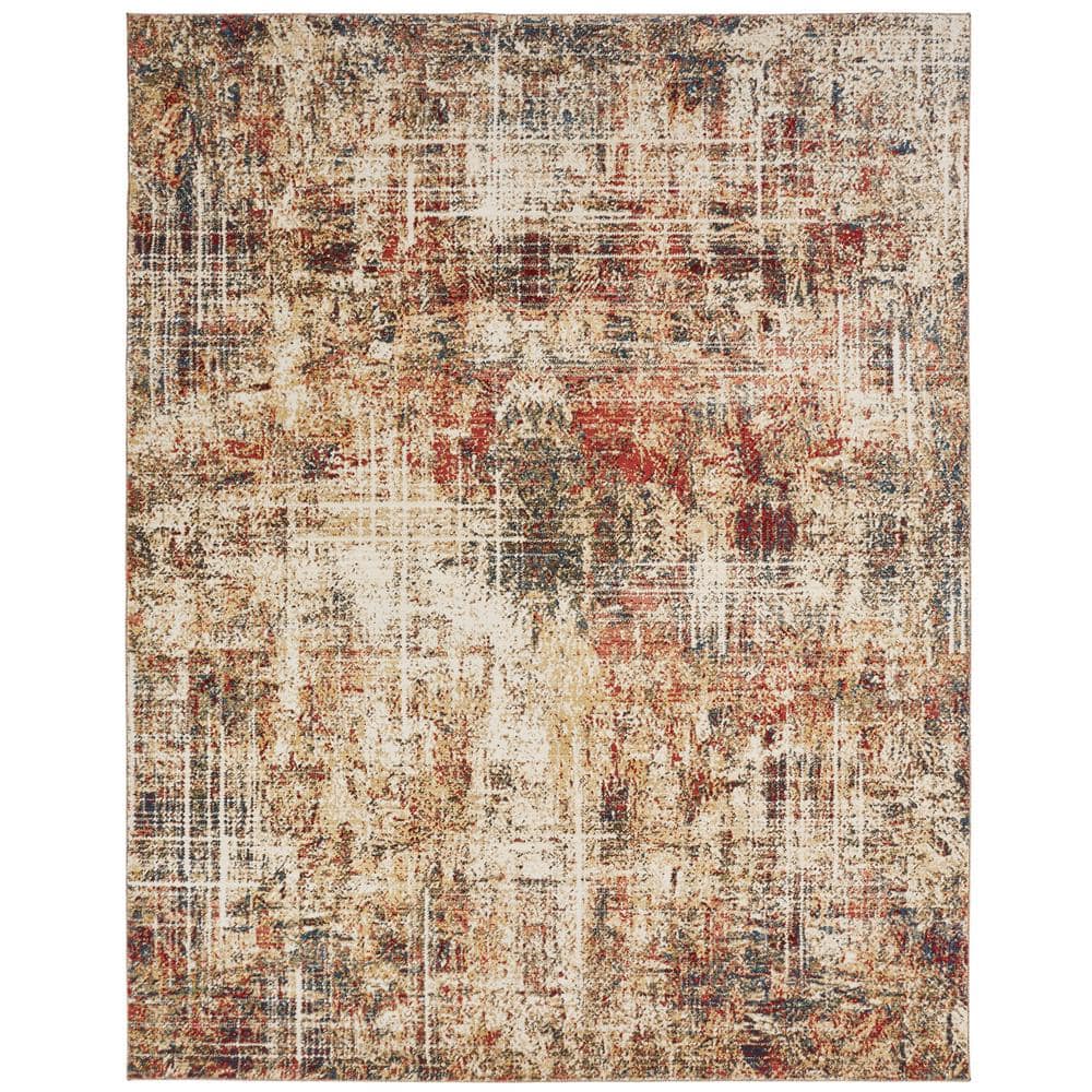 KALATY Ivory and Crimson 8 ft. x 10 ft. Area Rug TY673 810 The Home