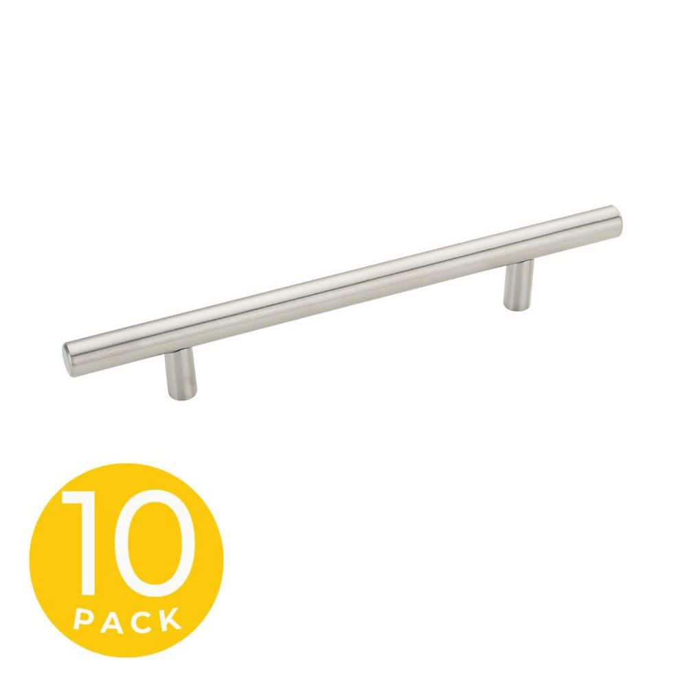 T-Bar Style 5 in. (128 mm) Center-to-Center Modern Brushed Nickel Cabinet Handle/Pull (10-Pack) price history on PriceWatchPro