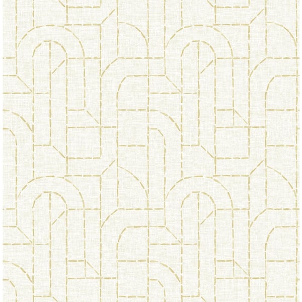 A-Street Prints Integrity Yellow Arched Outlines Wallpaper Sample