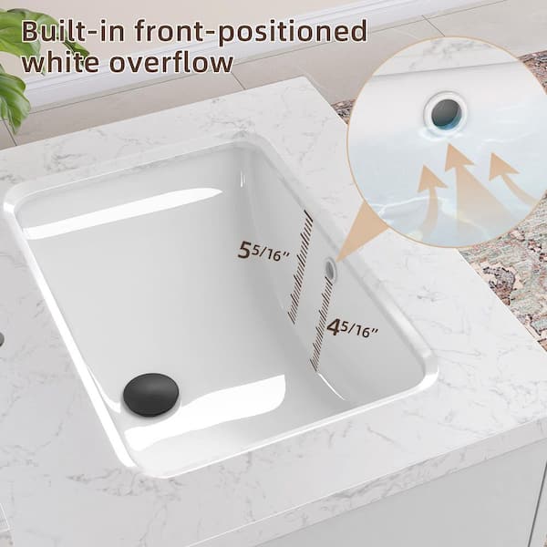 Zeafive Kar 24.4 in. W x 22 in. D Engineered Stone White