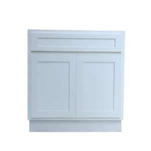 30 in. W x 21 in. D x 32.5 in. H 2-Doors Bath Vanity Cabinet Only in White