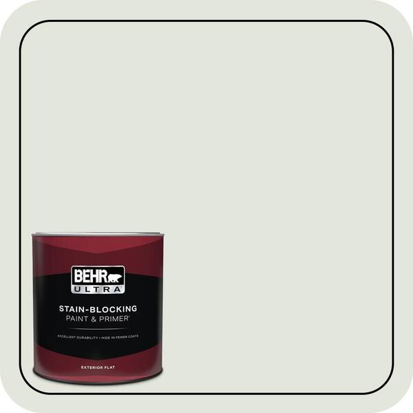 BEHR ULTRA 1 qt. #BL-W06 Whispering Waterfall Flat Exterior Paint & Primer