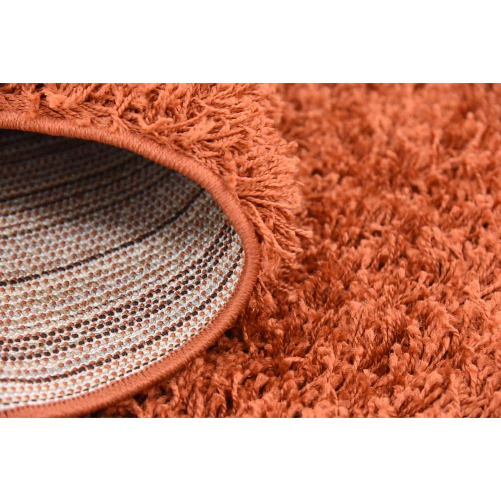 Kid-Friendly Reversible Shag Area Rug in Vibrant Red and Orange