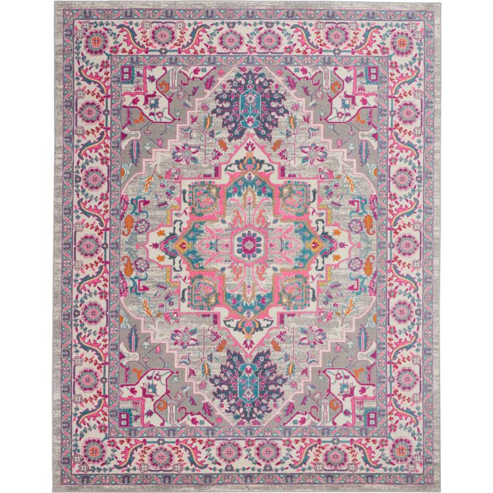 Passion Light Grey Pink 7 ft. x 10 ft. Persian Medallion Transitional Area Rug price history on PriceWatchPro