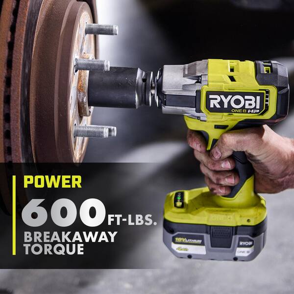 Ryobi Pbliw01 RYOBI ONE HP 18V Brushless Cordless 4-Mode 1/2 In. Impact Wrench (Tool Only) W/ 1/2 In. SAE Ryobi Cordless Impact Wrench
