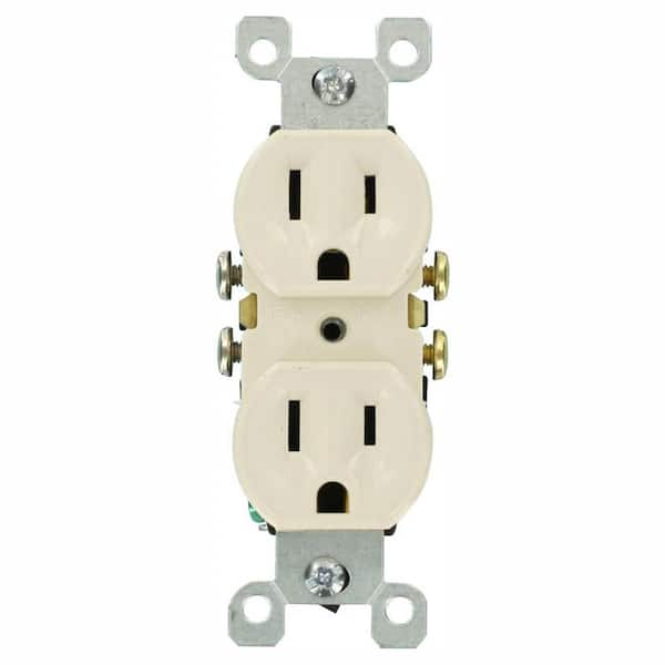 Leviton 15 Amp Residential Grade Grounding Duplex Outlet, Light Almond (10-Pack)