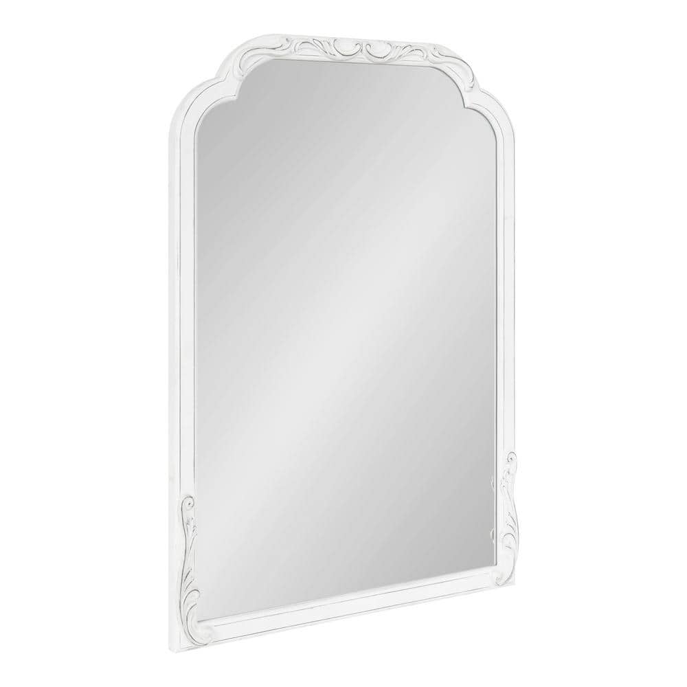 Kate and Laurel Fraimont 23.50 in. W x 33.50 in. H White Arch Classic Framed  Decorative Wall Mirror 222606 The Home Depot