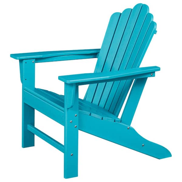Siavonce Set of 1 HDPE Adirondack Chair Sand Chair Patio Outdoor Chairs HDPE Plastic Resin Deck Chair lawn chairs Lake Blue