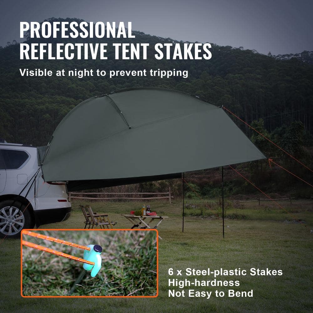Large Portable Gray Car Side Awning with UV Protection