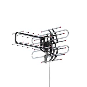 TV Antenna Amplified Digital UV Dual Frequency 45 Mhz to 860MHz 150 Miles Range 360° Rotation 38dB UHF VHF Outdoor