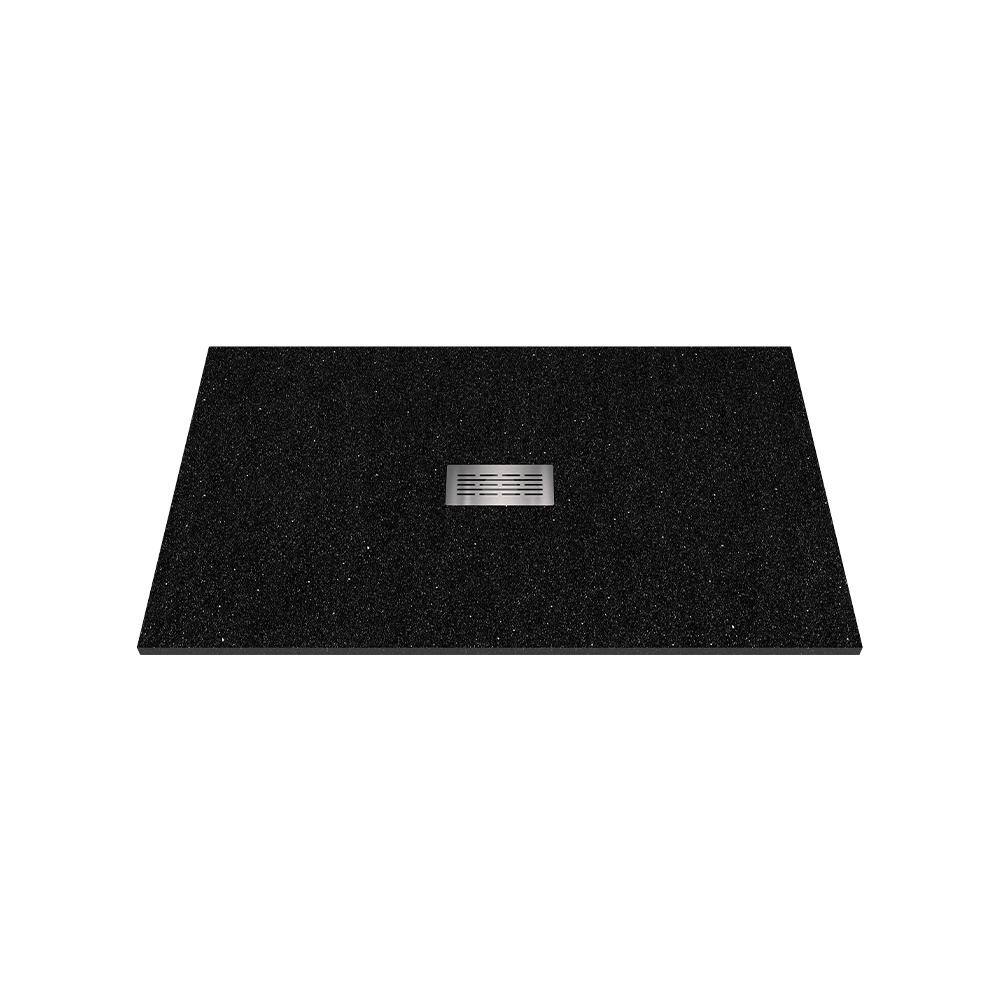 CASTICO 60 in. L x 36 in. W x 1.125 in. H Solid Composite Stone Shower Pan Base with Center