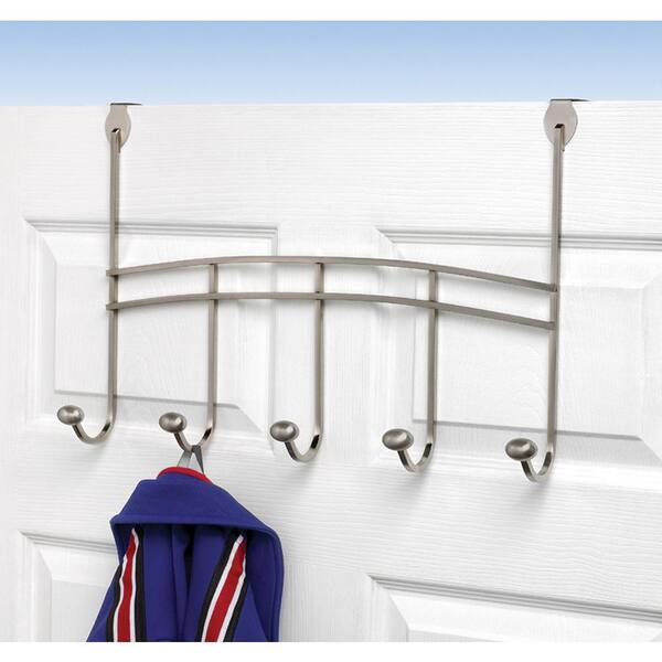 Over The Door Organizer Rack 5 Steel-Hooks For Hanging Clothes Door Hook