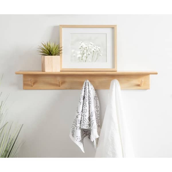 Natural Wood Floating Shelf Decorative Wall Shelves Wooden