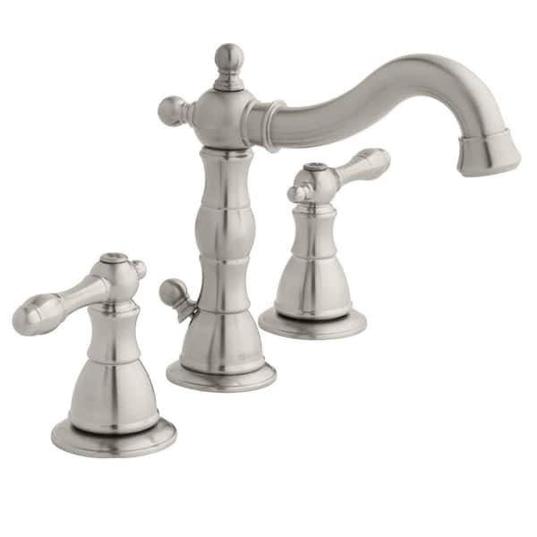 Glacier Bay Lyndhurst Series 8 In Widespread Double Handle High Arc Bathroom Faucet In Brushed 1604