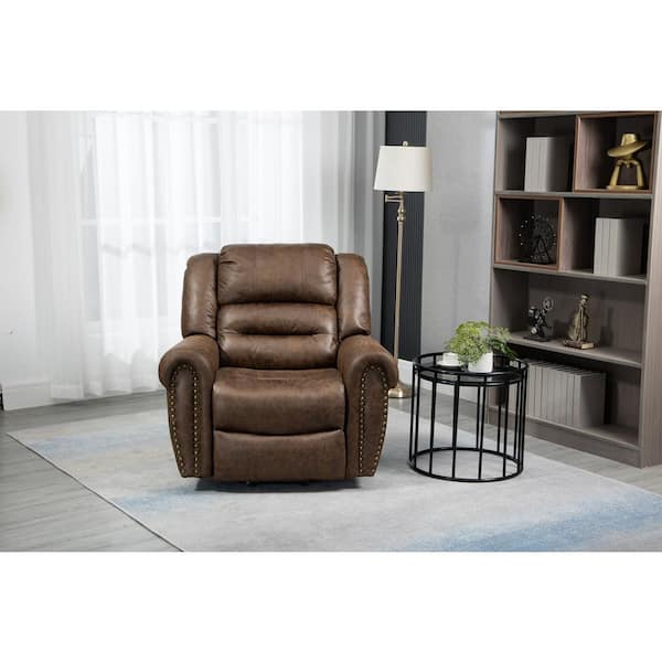 Brown Faux Leather Recliners Lift Chair Elderly Electric Recliner