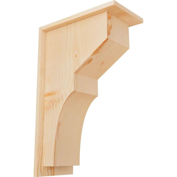 Ekena Millwork 7-1/2 in. x 14 in. x 22 in. Monterey Smooth Douglas Fir Corbel with Backplate