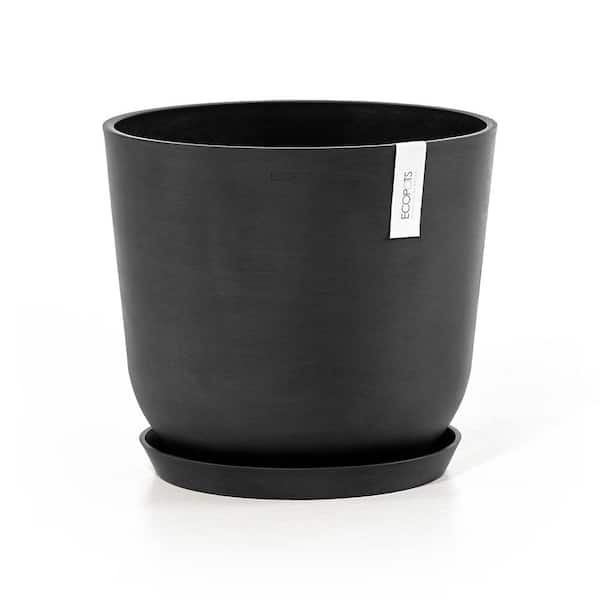 O ECOPOTS BY TPC Oslo 14 Planter OSLS.35.DG Sustainable (with Composite The - Home Premium Grey Depot Plastic Saucer) in. Dark