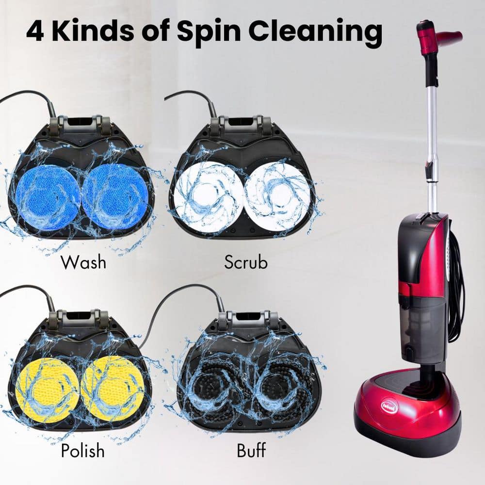 Red and Black Multi-Use Stick Floor Cleaner with HEPA Filter