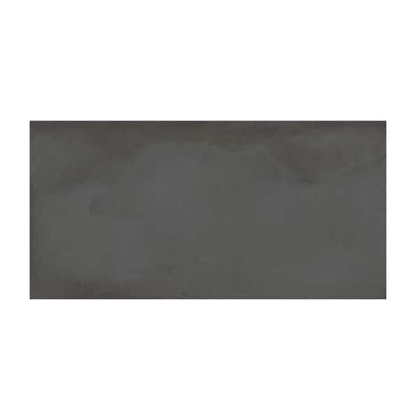 Ivy Hill Tile Angela Harris Fuller Black 4 in. x 0.39 in. Semi-Polished Porcelain Floor and Wall Tile Sample