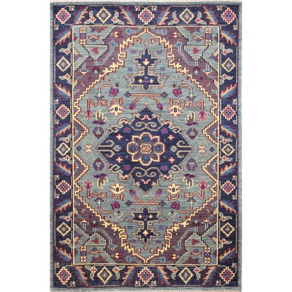 BASHIAN Palmyra Teal 8 ft. x 10 ft. (7 ft. 6 in. x 9 ft. 6 in.) Floral Transitional Area Rug