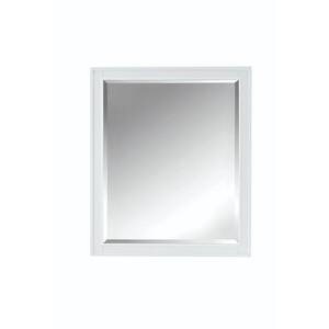 28 in. W x 32 in. H Framed Rectangular Bathroom Vanity Mirror in White