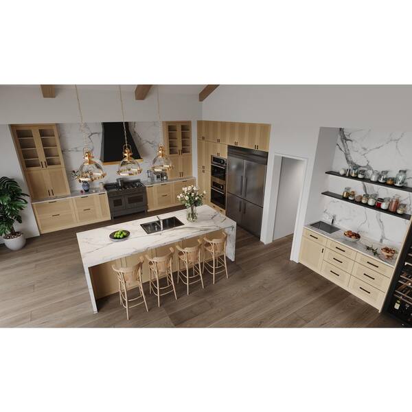 LIFEART CABINETRY Lancaster Shaker Assembled 12 in. x 30 in. x 12 in. Wall Cabinet with 1-Door in Natural Wood
