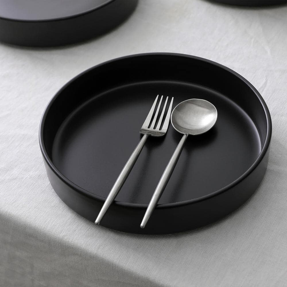 Celina Black Ceramic 12-Piece Dinnerware Set