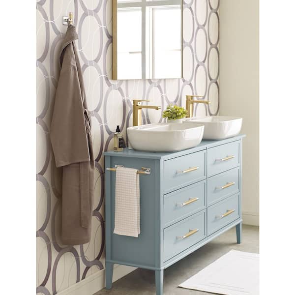 Esquire 9 in. Wall Mounted Towel Bar in Polished Nickel/Champagne Bronze