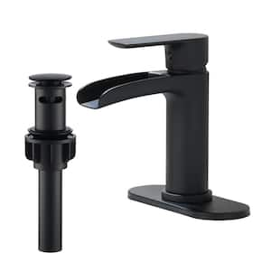 Double Handle Wall Mount Bathroom Faucet in Matte Black