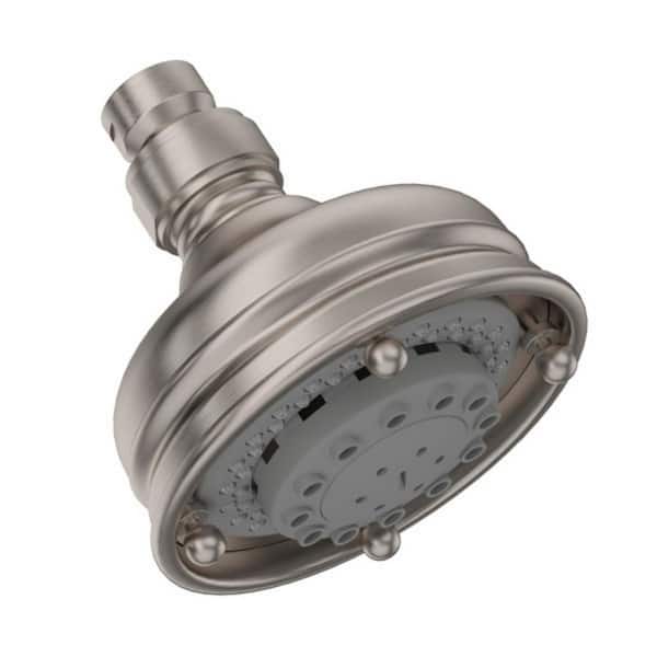3-Spray Patterns 4.09 in. Wall Mount Fixed Shower Head in Satin Nickel