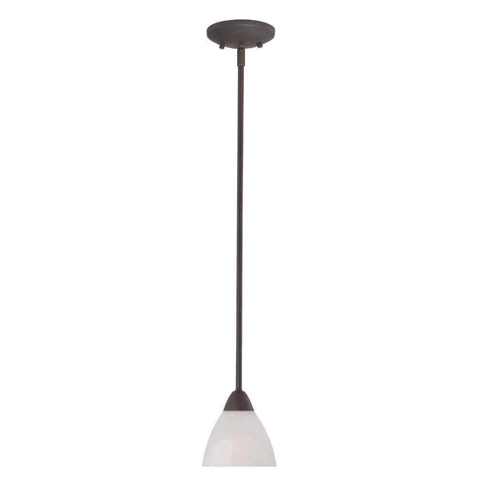 Tia Painted Bronze Mini Pendant with White Glass Shade