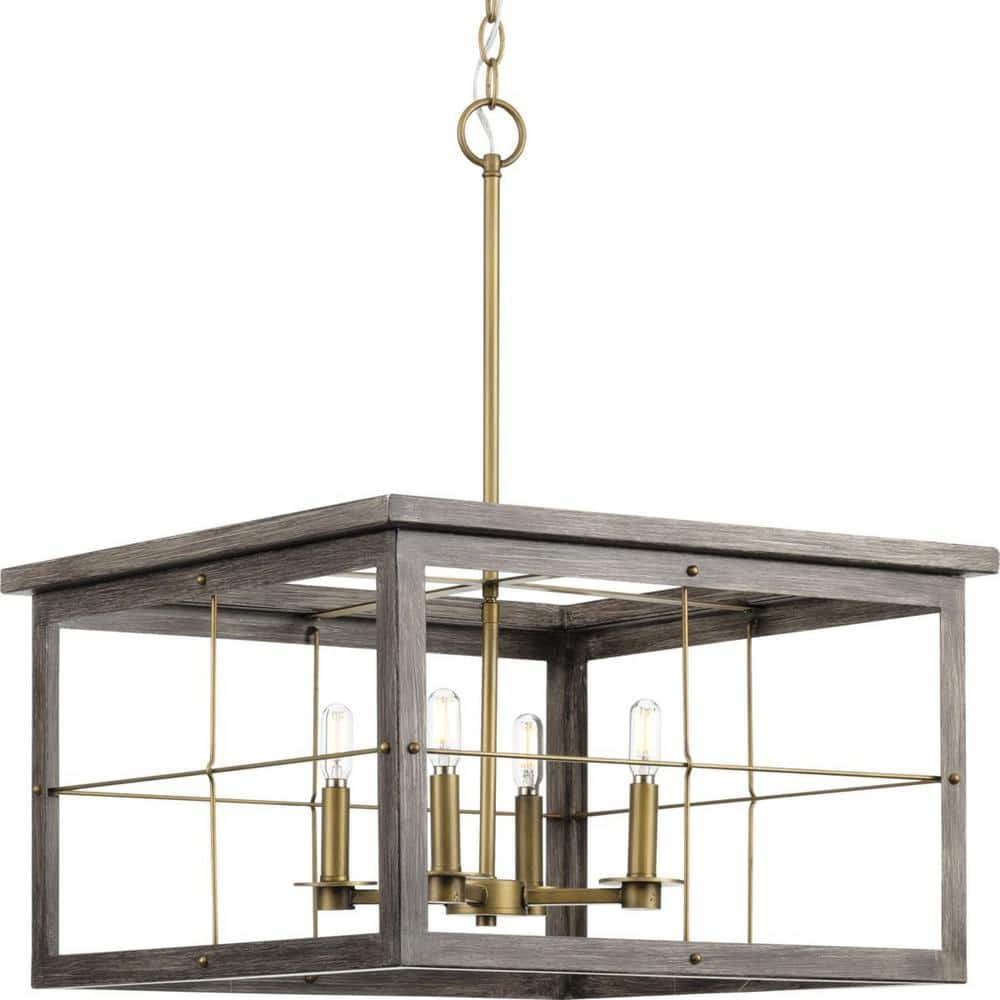 Hedgerow Collection 4-Light Aged Oak Farmhouse Chandelier Light price history on PriceWatchPro