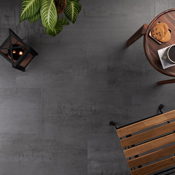 Angela Harris Metallic Dark 11.9 in. x 23.9 in. x 28 MIL Loose Lay Luxury Waterproof Vinyl Floor Tile (22 sq. ft./Case)