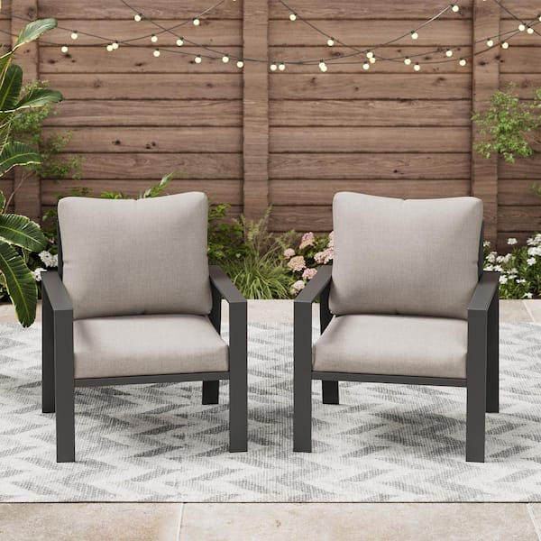 Outdoor Patio Aluminum Armchair (Set of 2)