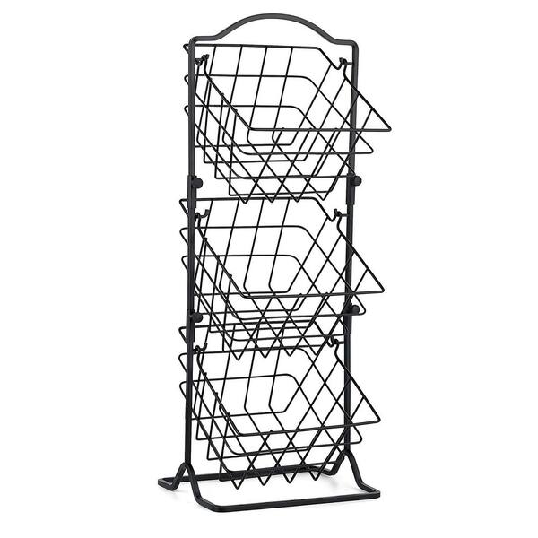 3-Tier Metal Fruit Basket, 25.5 in Tall Fruit Bowl Stand for Kitchen Counter or Floor Storage