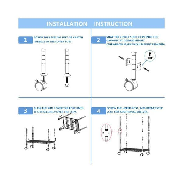 23 x 13 x 32 Metal Storage Shelves, SEGMART Heavy Duty 