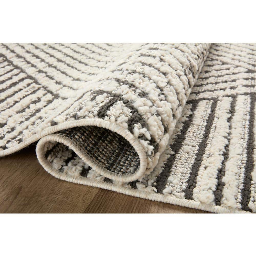 Elegance Noir 18" Diamond-Patterned Square Area Rug with Stain-Resistant Finish