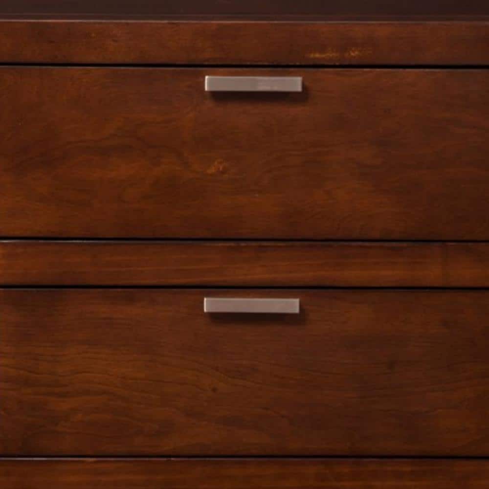 24" Brown Faux Wood 2-Drawer Nightstand
