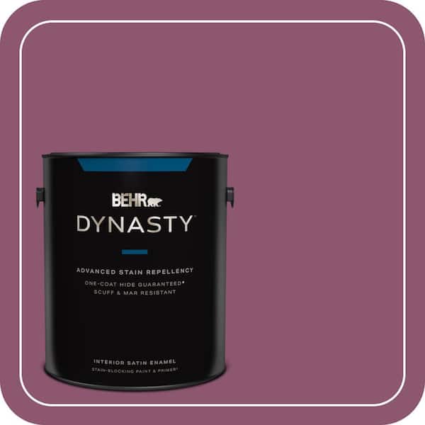 BEHR DYNASTY 1 gal. #PPU1-17 Majestic Orchid Satin Enamel Interior Stain-Blocking Paint and Primer