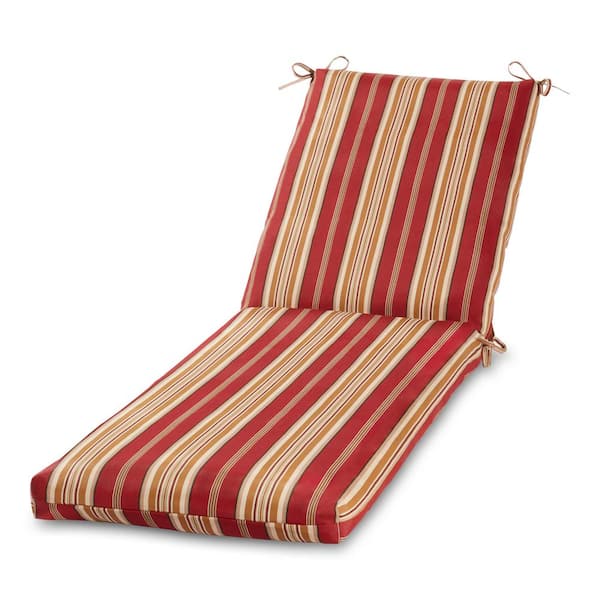 Greendale Home Fashions 23 in. x 73 in. Outdoor Chaise Lounge Cushion in Roma Stripe