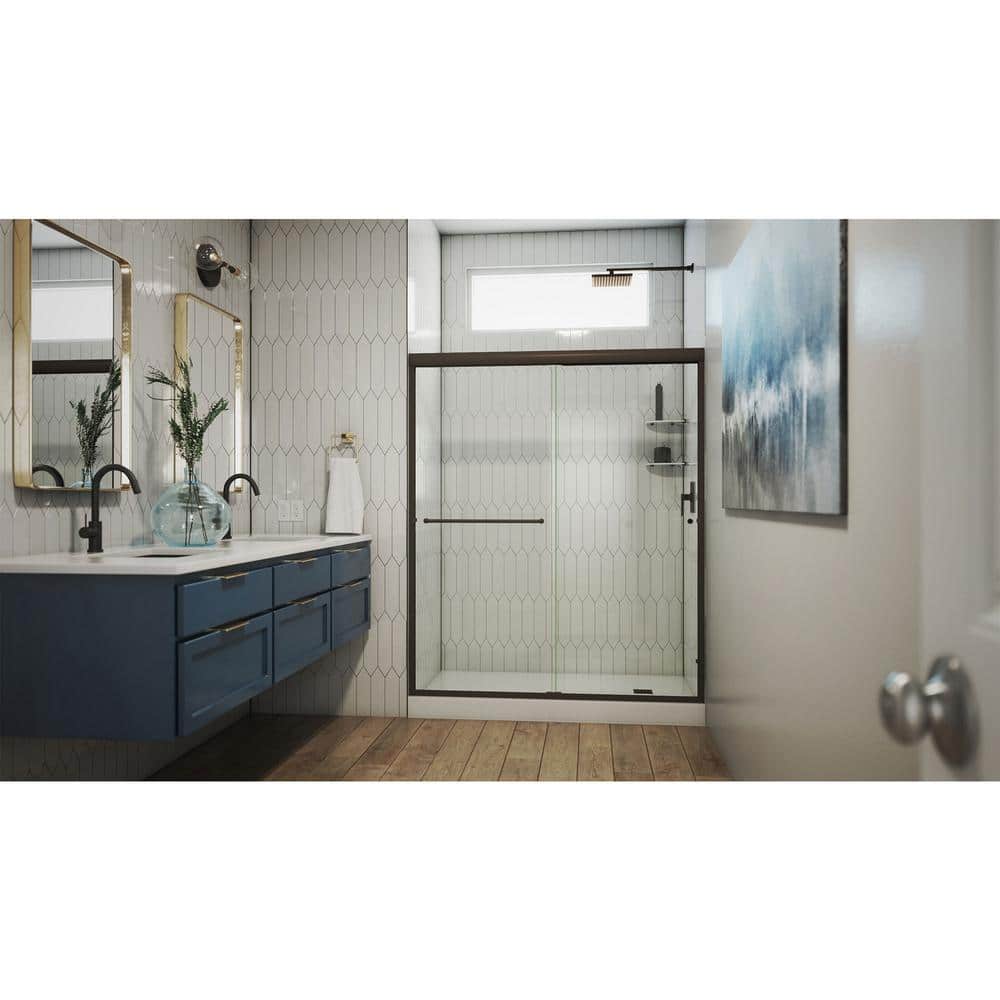 Alliance Pro 56'' Oil Rubbed Bronze Semi-Frameless Sliding Shower Door