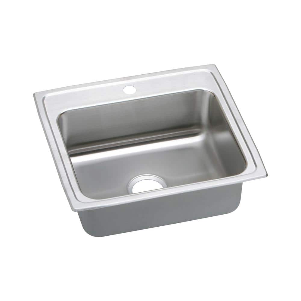 Lustertone 25" Stainless Steel Single Bowl Drop-In Kitchen Sink