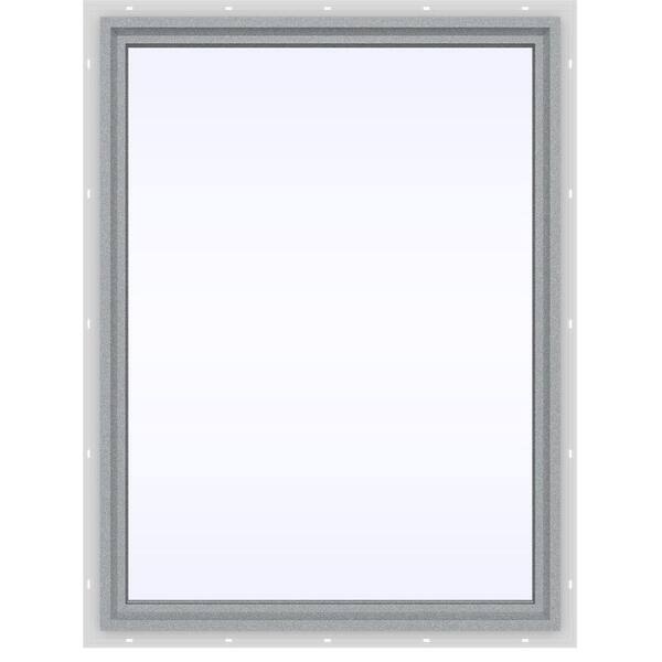 JELD-WEN 35.5 in. x 47.5 in. V-4500 Series Gray Painted Vinyl Picture Window w/ Low-E 366 Glass