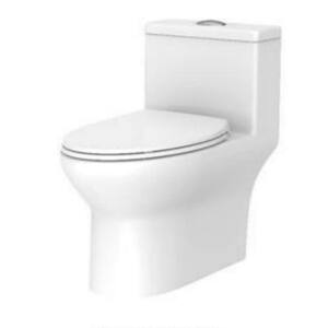 1-Piece 0.8/1.28 GPF Dual Flush Elongated 17 in. ADA Chair Height Toilet in White with Map Flush 1000 g, Seat Included