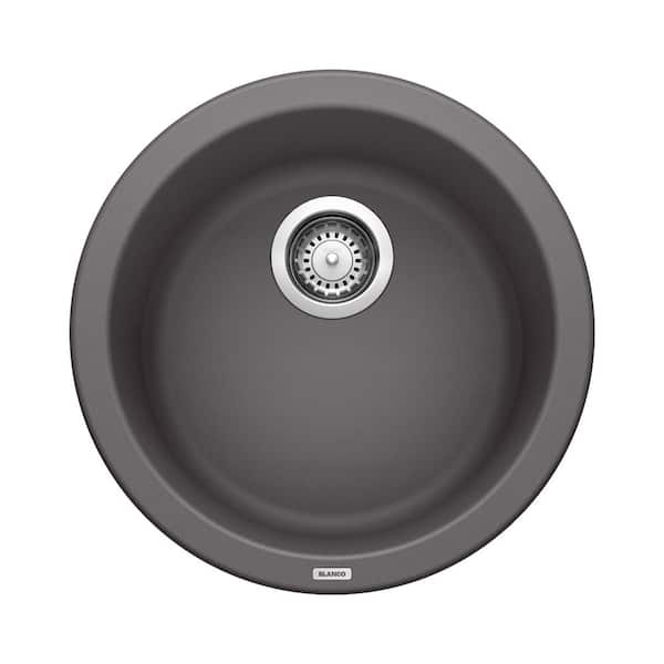 Blanco Rondo Granite Composite 18 in. Drop-in/Undermount Bar Sink in Cinder