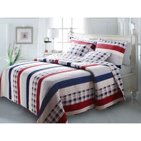 Greenland Home Fashions Nautical 3-Piece Multicolored King Set