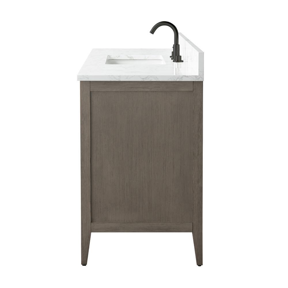 48'' Driftwood Gray Single Bathroom Vanity with Marble Top
