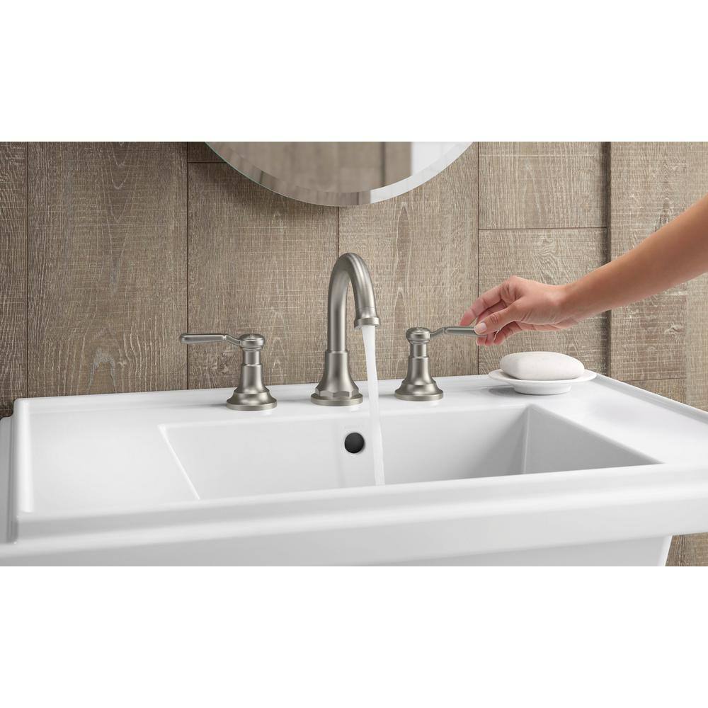 Vibrant Brushed Nickel 8" Widespread Bathroom Faucet