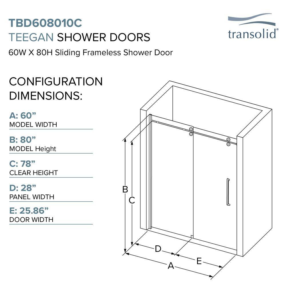 Matte Black Semi-Frameless Sliding Shower Door with Clear Glass