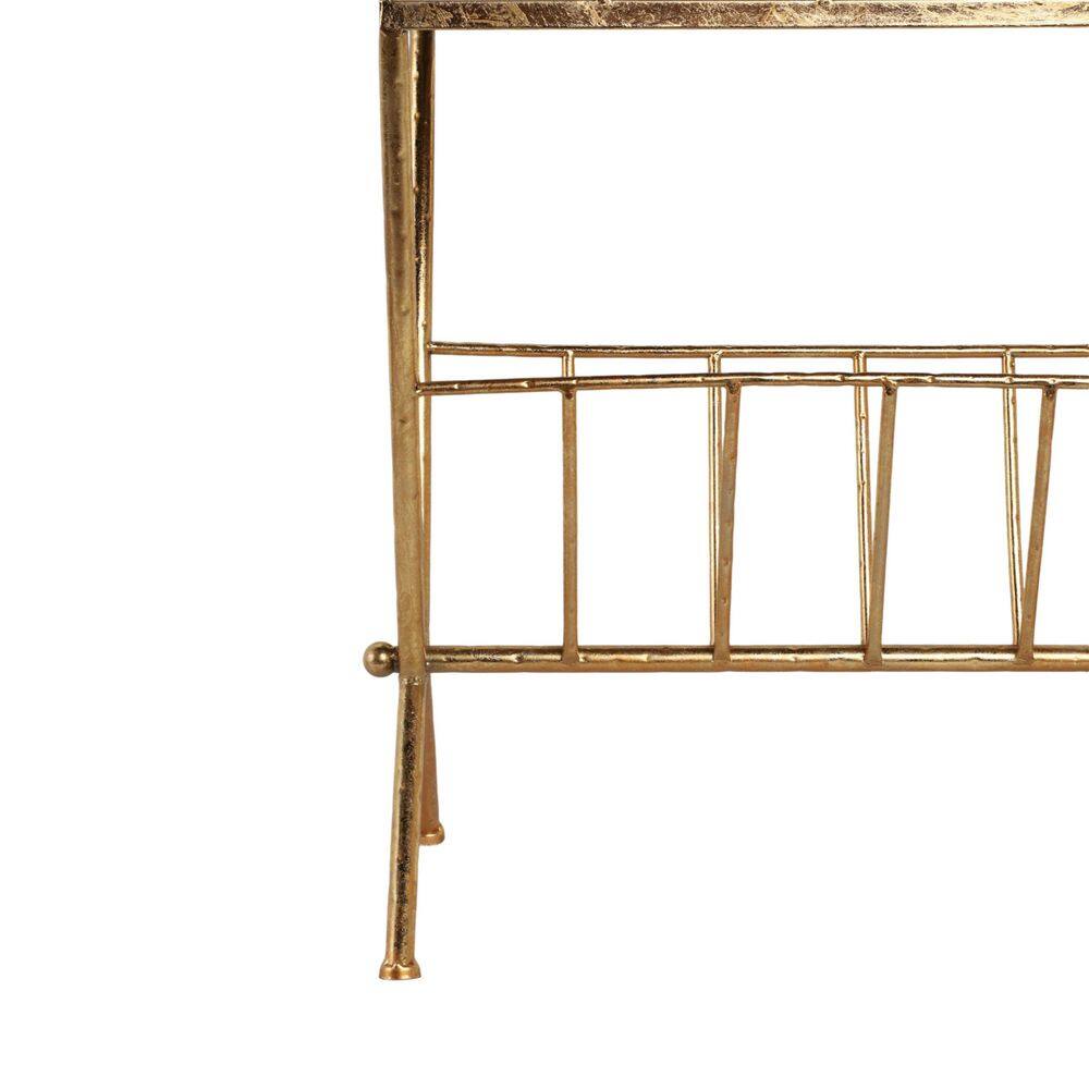Elegant 25" Gold Metal and Mirrored Wood End Table